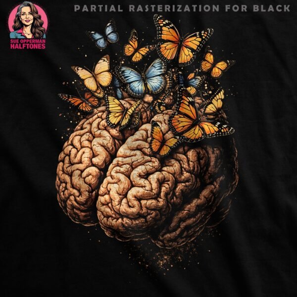 Butterfly Brain Halftone Design