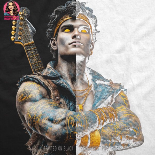 Warrior Rocker Halftone Design