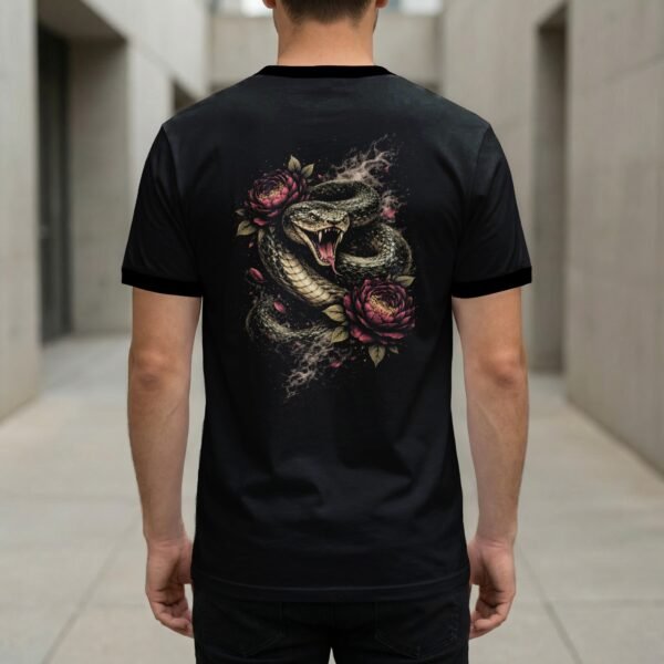 Snake and Roses Halftone Design