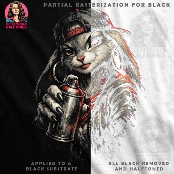 Rapper Rabbit Halftone Design