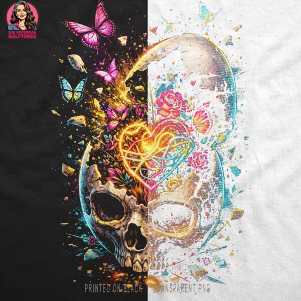 Exploding Skull Halftone Design
