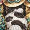 Boho Easter Bunnies Halftone Design