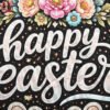Happy Easter Bunny Ears Halftone Design