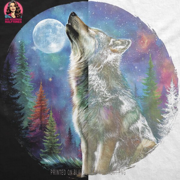 Howling Wolf Halftone Design