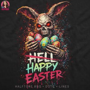 Zombie Easter Halftone Design