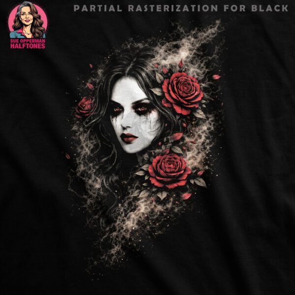Gothic Rose Woman Halftone Design