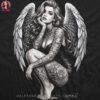 Grayscale Angel Woman Halftone Design