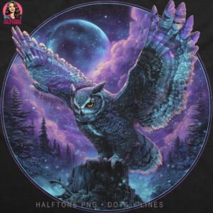 Dreamy Owl Halftone Design