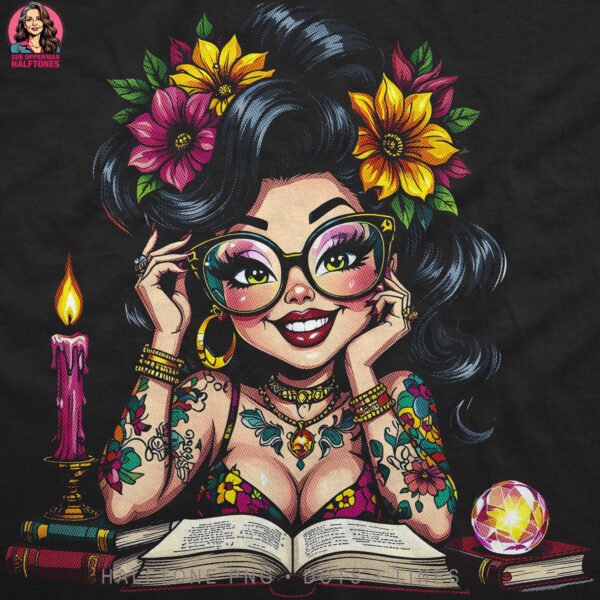Bohemian Vibe Reader Halftone Design