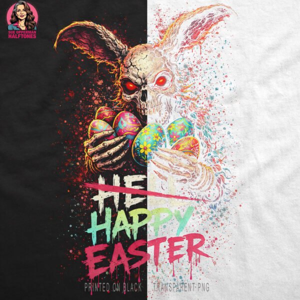 Zombie Easter Halftone Design