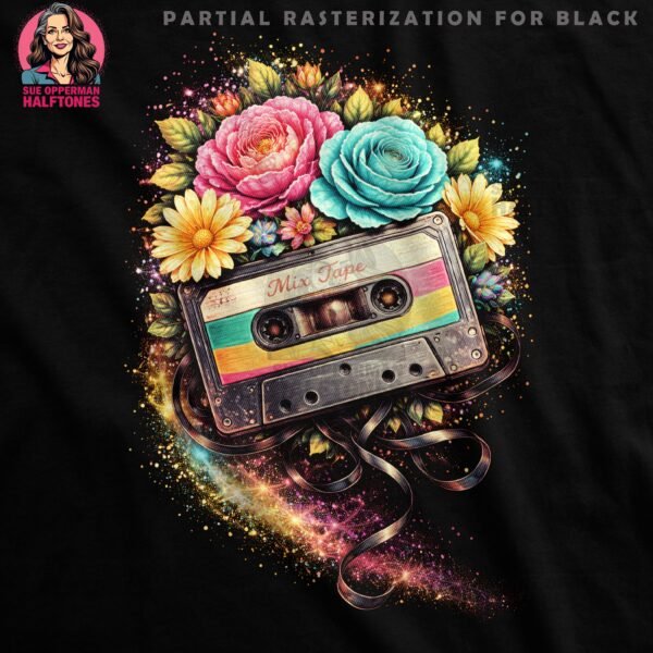 Colorful Retro Mix Tape Halftone Design