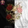 Skull and Roses Halftone Design