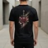 Gothic Rose Sword Halftone Design