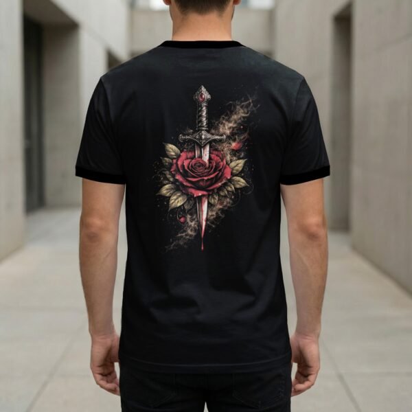 Gothic Rose Sword Halftone Design