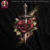 Gothic Rose Sword Halftone Design
