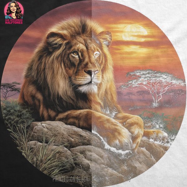 Majestic Lion Halftone Design