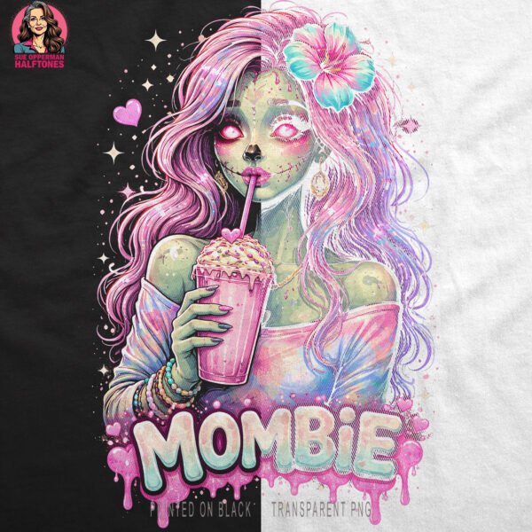 Mombie Zombie Halftone Design