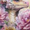 Baby Dragon Peony Halftone Design