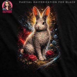 Floral Easer Rabbit Halftone Design