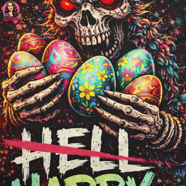 Zombie Easter Halftone Design