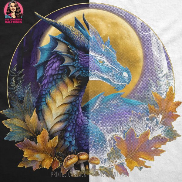 Enchanted Dragon Halftone Design