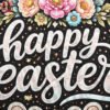 Happy Easter Bunny Ears Halftone Design