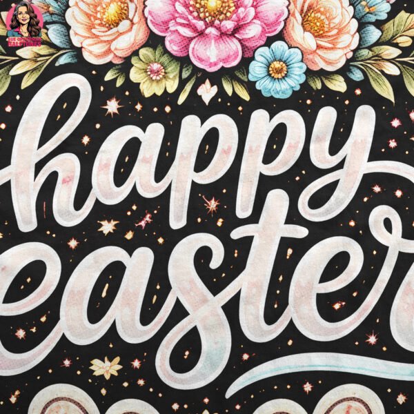 Happy Easter Bunny Ears Halftone Design