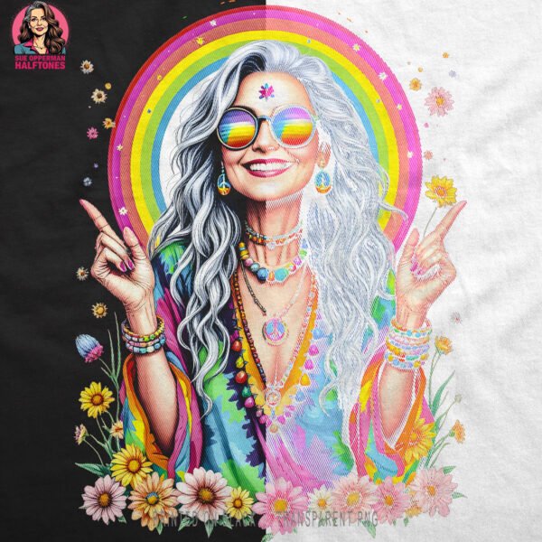 Groovy Granny Halftone Design