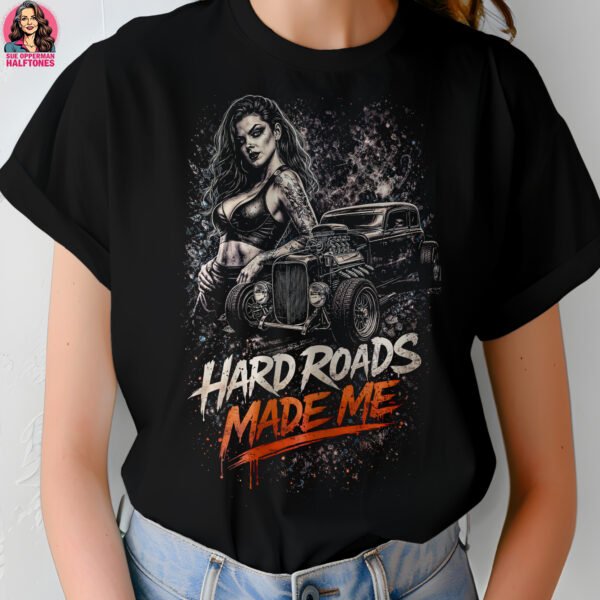 Hot Rod Girl Attitude Halftone Design