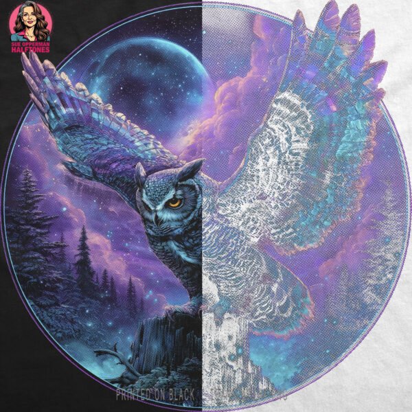 Dreamy Owl Halftone Design