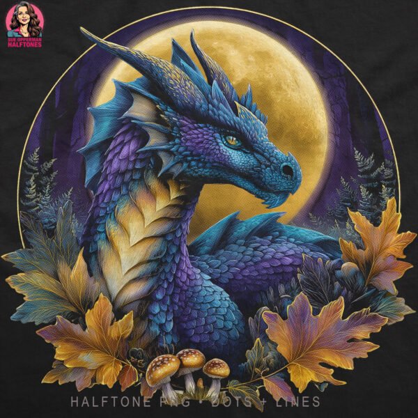 Enchanted Dragon Halftone Design