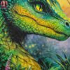 Green Forest Dragon Halftone Design