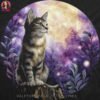 Moonlit Cat Halftone Design