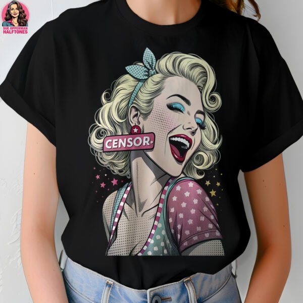 Blonde Retro Woman Halftone Design