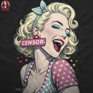 Blonde Retro Woman Halftone Design