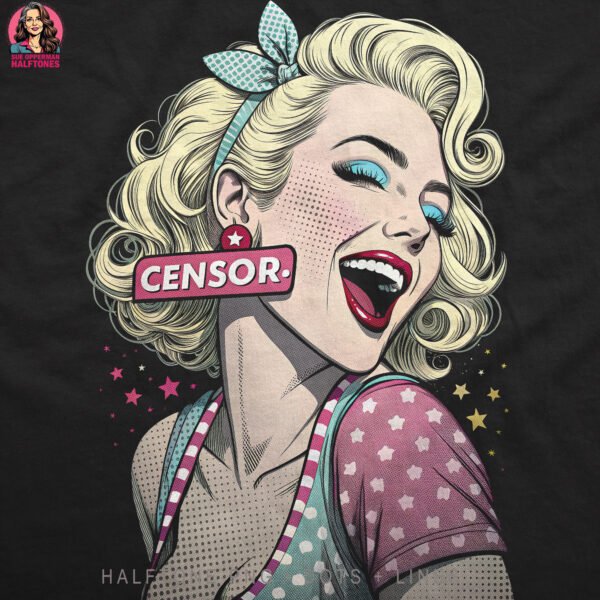 Blonde Retro Woman Halftone Design