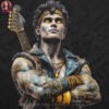 Warrior Rocker Halftone Design