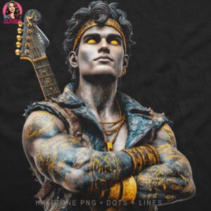 Warrior Rocker Halftone Design