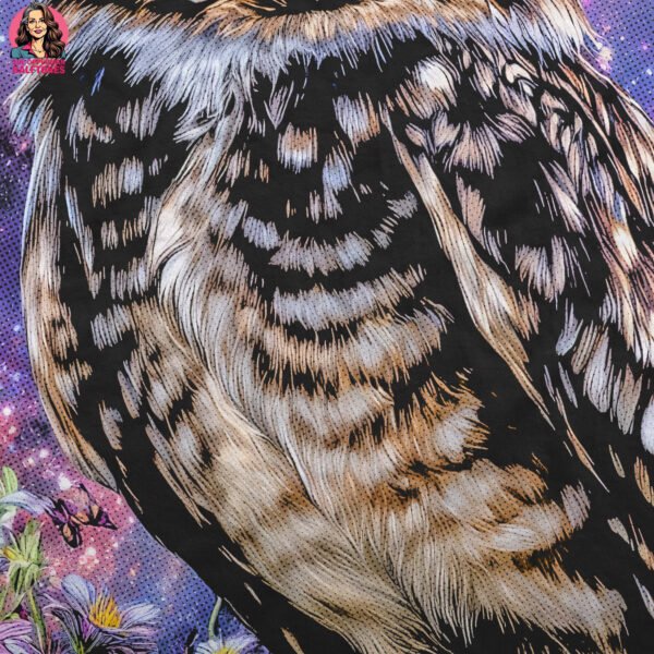 Cosmic Night Owl Halftone Design