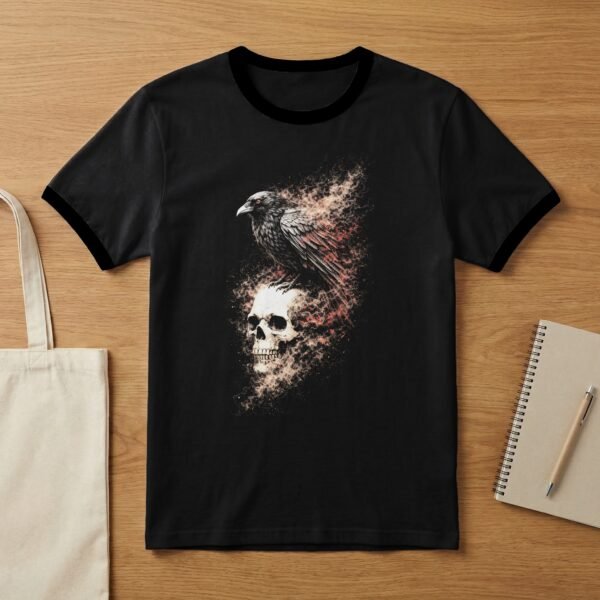 Skull and Raven Halftone Design