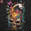 Exploding Skull Halftone Design